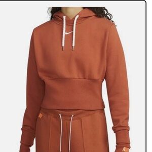 Nike Women's Rust Cropped Hoodie and Pants Set